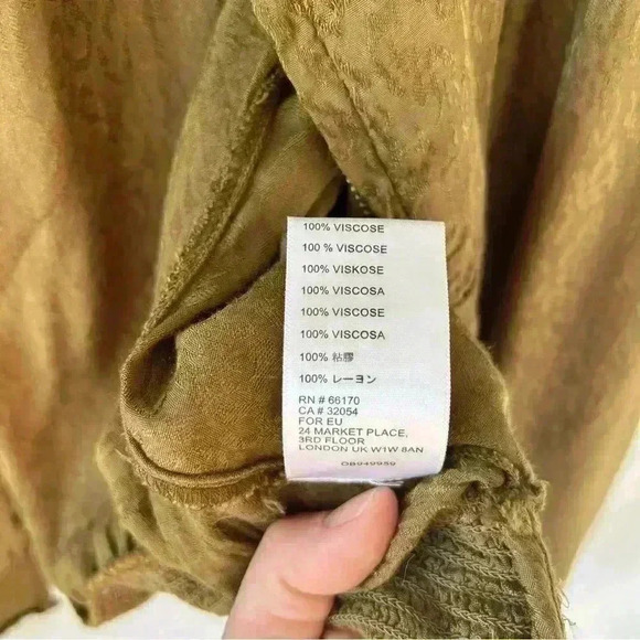 MAEVE Anthropologie Gold Brown Silky Leopard Light Bomber Jacket Size Small - Picture 10 of 10